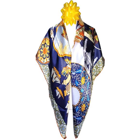 NWT Genuine 100% Mulberry Silk Satin Scarf 42"x42" Large Square Shawl 59511 - Picture 4 of 9